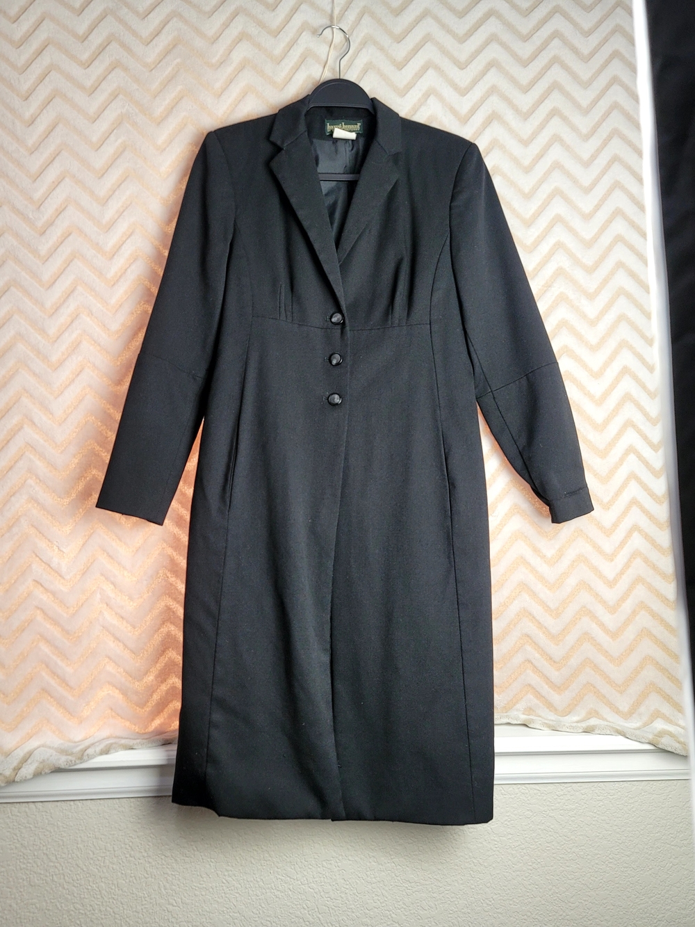 Harve Benard Black Long Sleeve Coat Dress
